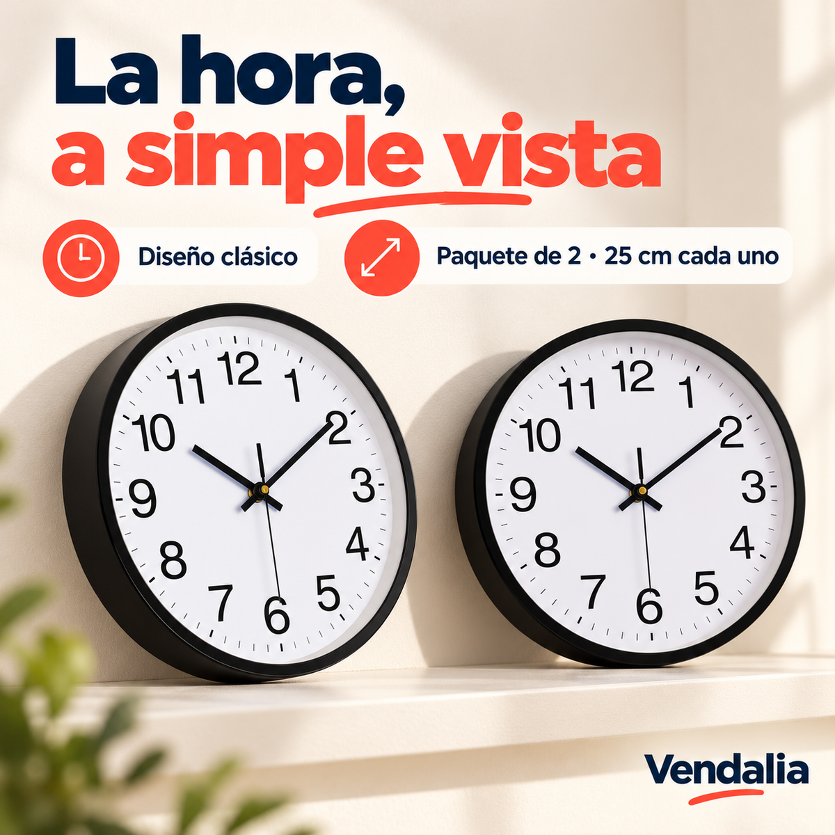 La hora, a simple vista · presentación Vendalia · SKU 49732