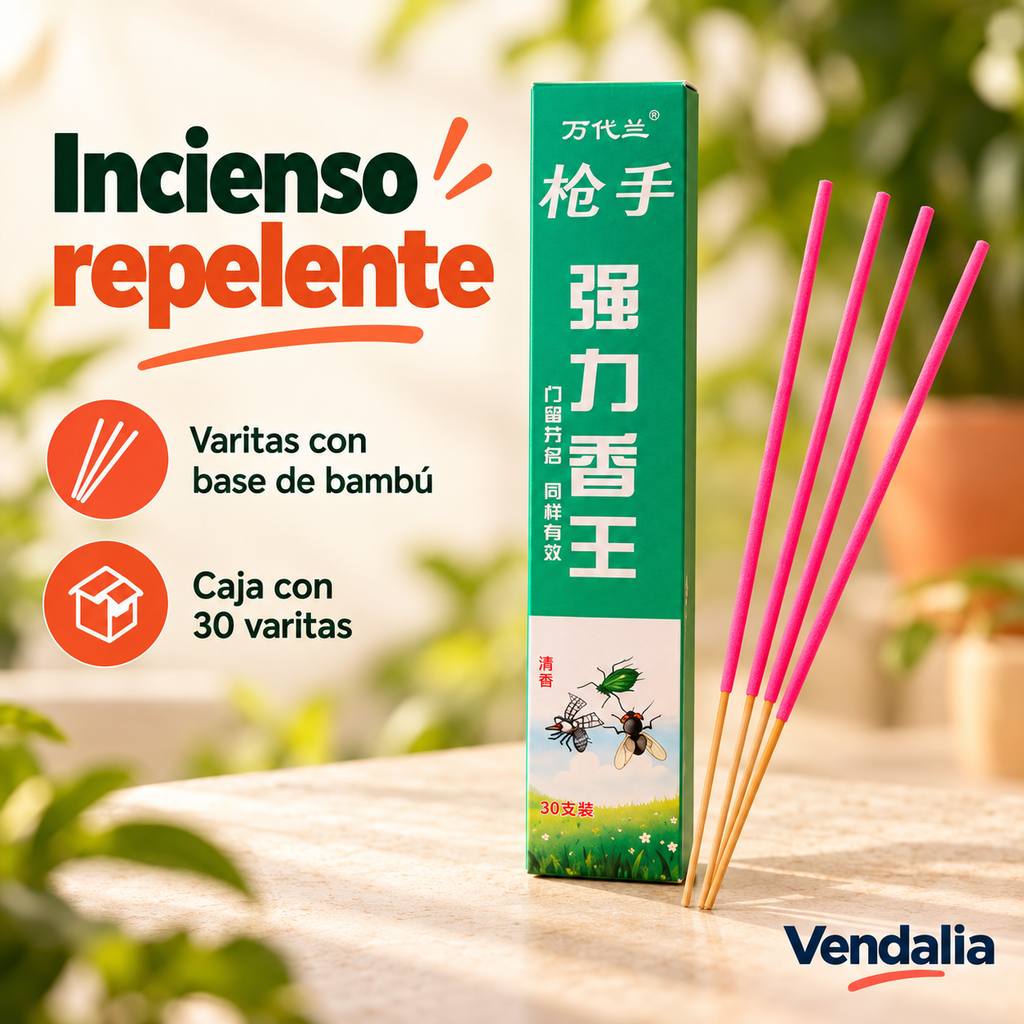 Incienso repelente · presentación Vendalia · SKU 50442