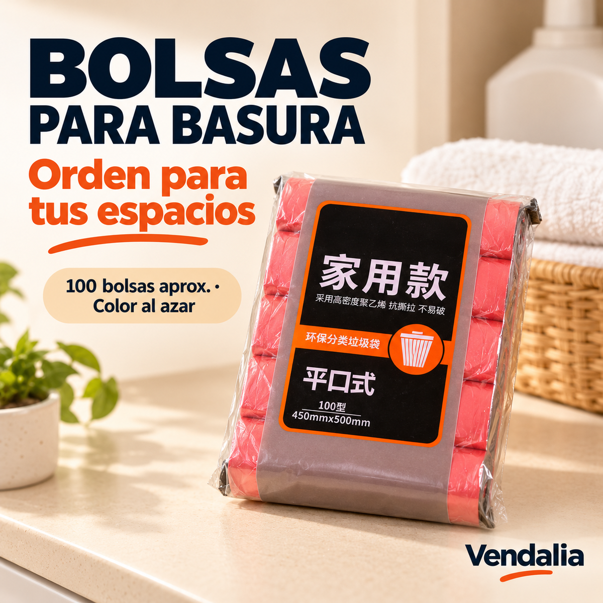 BOLSAS PARA BASURA · presentación Vendalia · SKU 50459