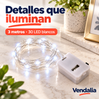 Portada Vendalia de Serie de Luces con 30 LED Blanca