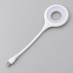 Lámpara blanca USB de anillo con cuello flexible; base no incluida — vista adicional