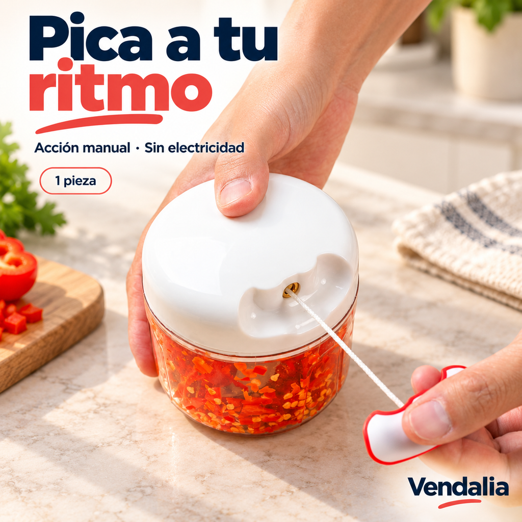 Mini trituradora manual de cuerda — presentación Vendalia