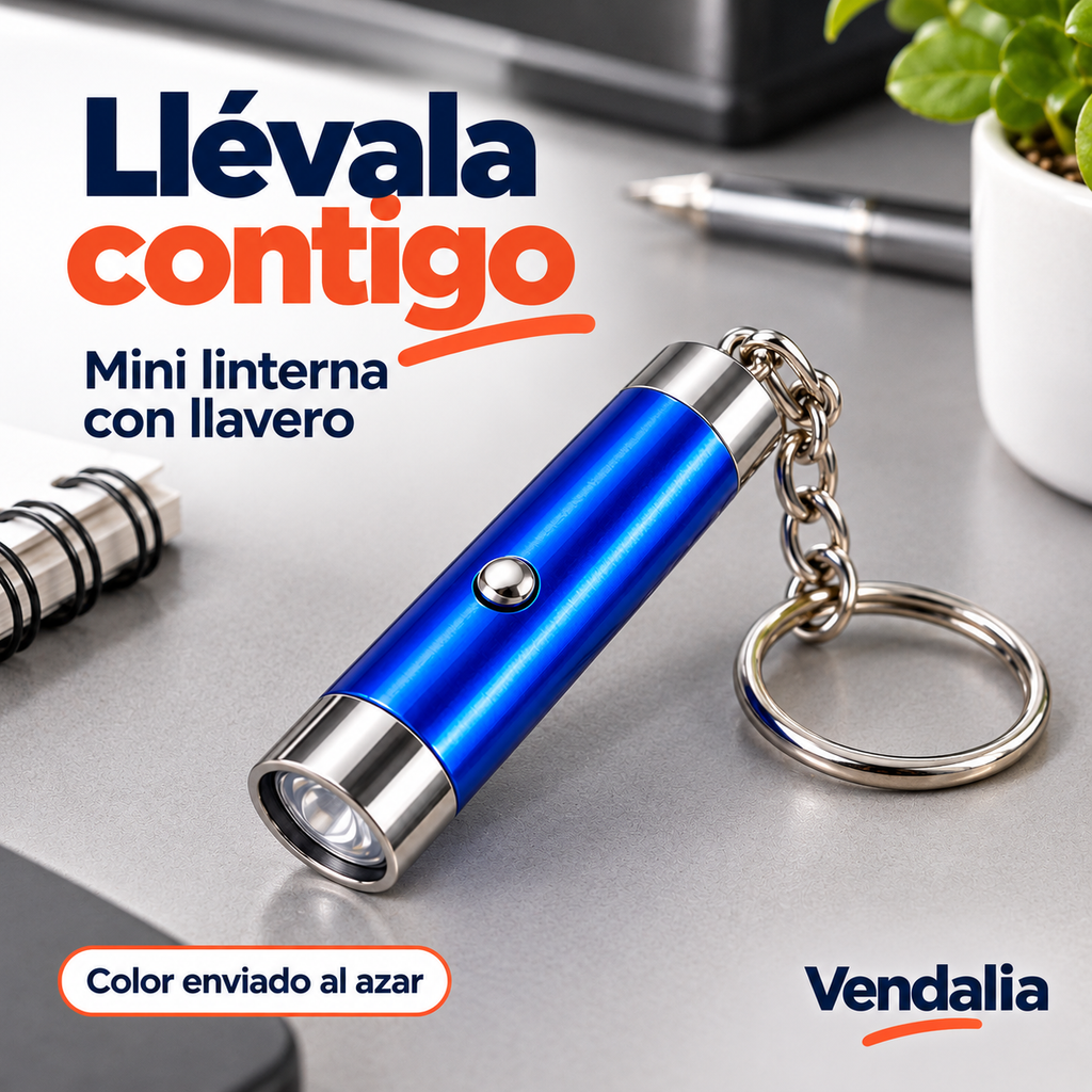 Mini linterna llavero; color enviado al azar — Vendalia
