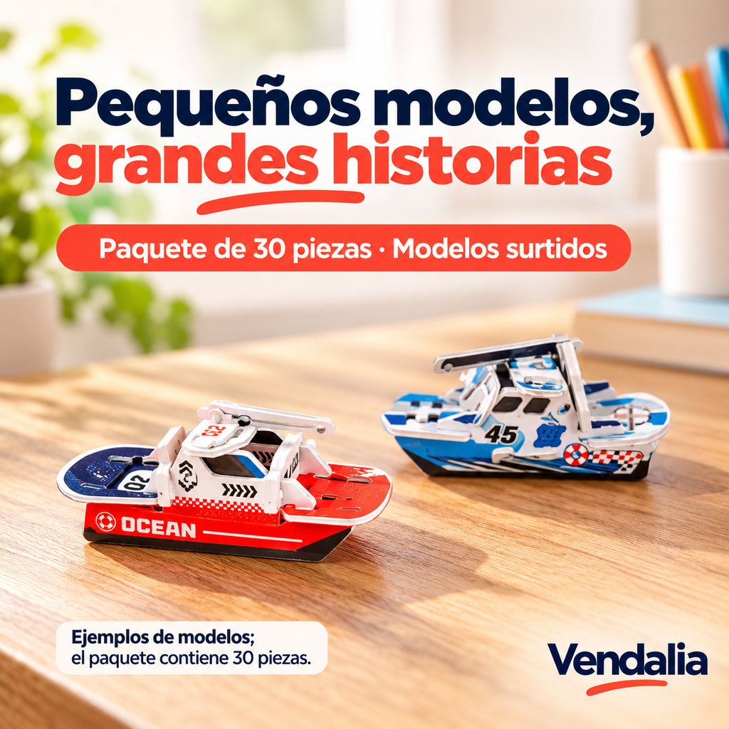 Portada Vendalia de Mini vehículos · Paquete de 30 piezas