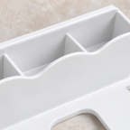 Organizador blanco de pared para secadora y accesorios — detalle