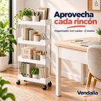 Carrito organizador blanco con cuatro niveles — portada Vendalia