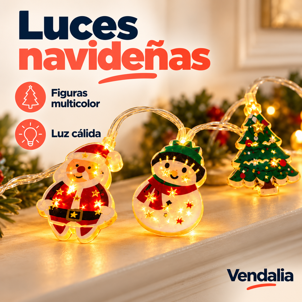 Luces navideñas · presentación Vendalia · SKU 51439
