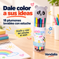 Estuche de 18 plumones lavables; diseño enviado al azar — Vendalia