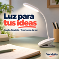 Lámpara LED blanca de escritorio con clip — Vendalia