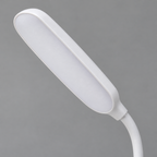 Lámpara LED blanca con pinza — detalle