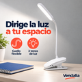 Lámpara LED blanca con pinza — portada Vendalia