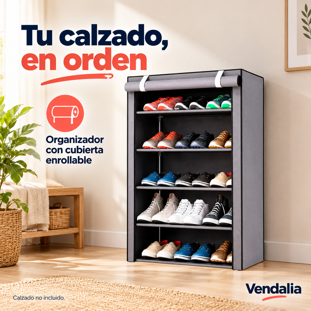 Zapatero gris con cubierta enrollable — portada Vendalia