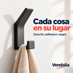 Gancho adhesivo negro mate — portada Vendalia