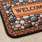 Tapete Welcome con estampado de piedras — detalle