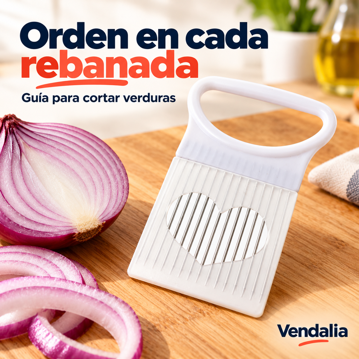 Guía para cortar verduras con mango blanco — Vendalia