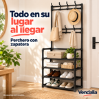 Perchero negro con cuatro repisas — portada Vendalia