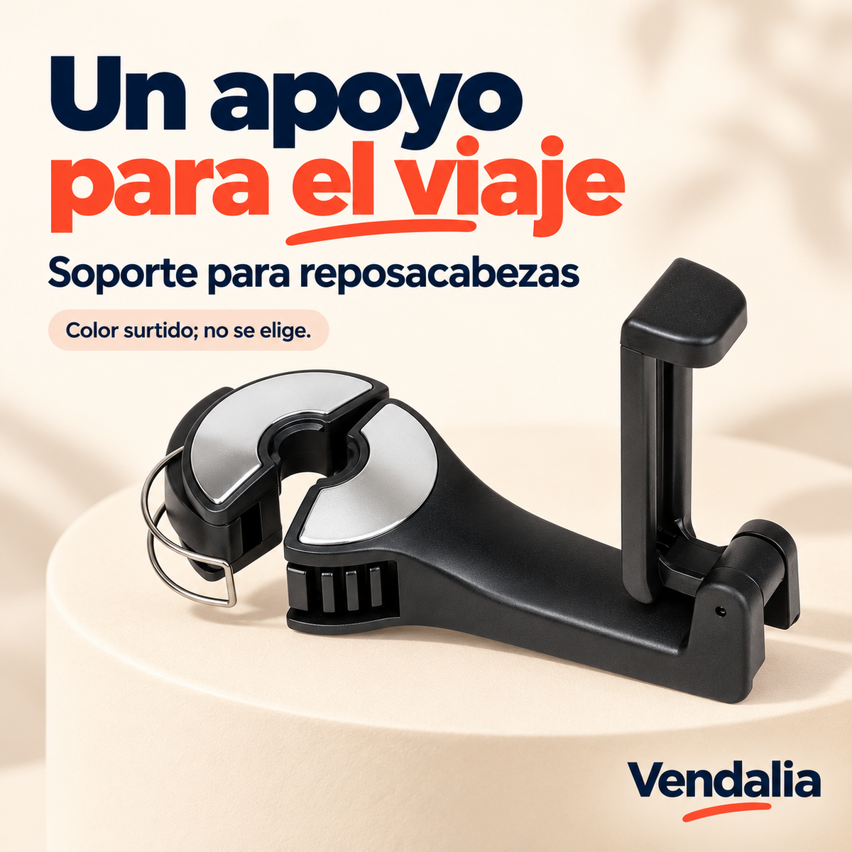 Ejemplo plateado del soporte para reposacabezas; el color se envía surtido.