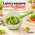 Centrífuga manual con colador verde y blanco — Vendalia