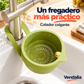 Colador verde con soporte para fregadero — Vendalia
