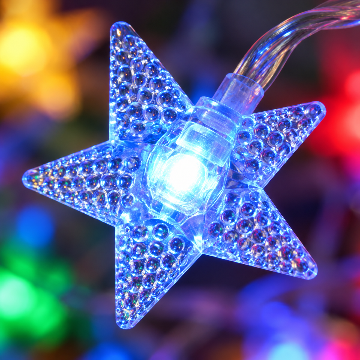 Detalle de Serie de Luces LED Decorativas con Estrellas