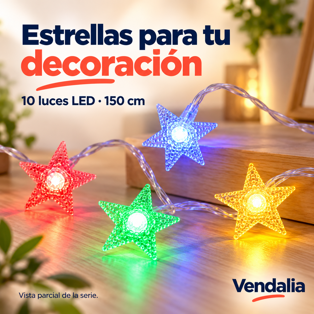 Portada Vendalia de Serie de Luces LED Decorativas con Estrellas