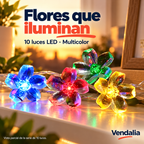 Portada Vendalia de Serie de luces LED con flores multicolor