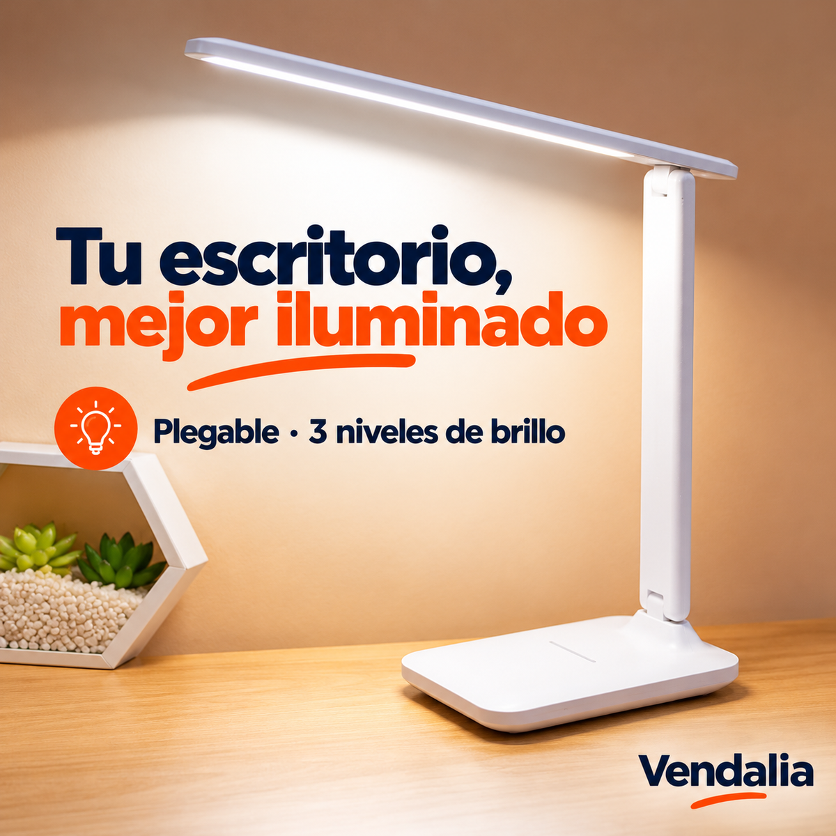 Portada Vendalia de Lámpara LED blanca plegable