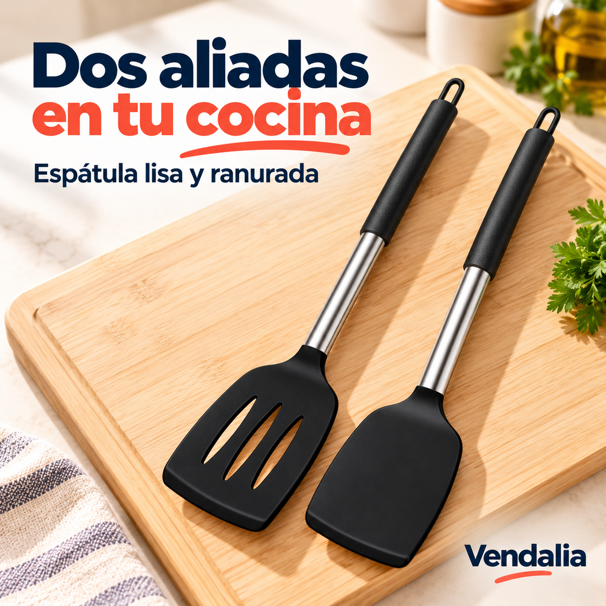 Set de dos espátulas negras — Vendalia