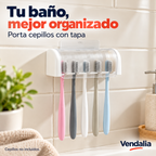 Porta cepillos blanco con tapa transparente — portada Vendalia