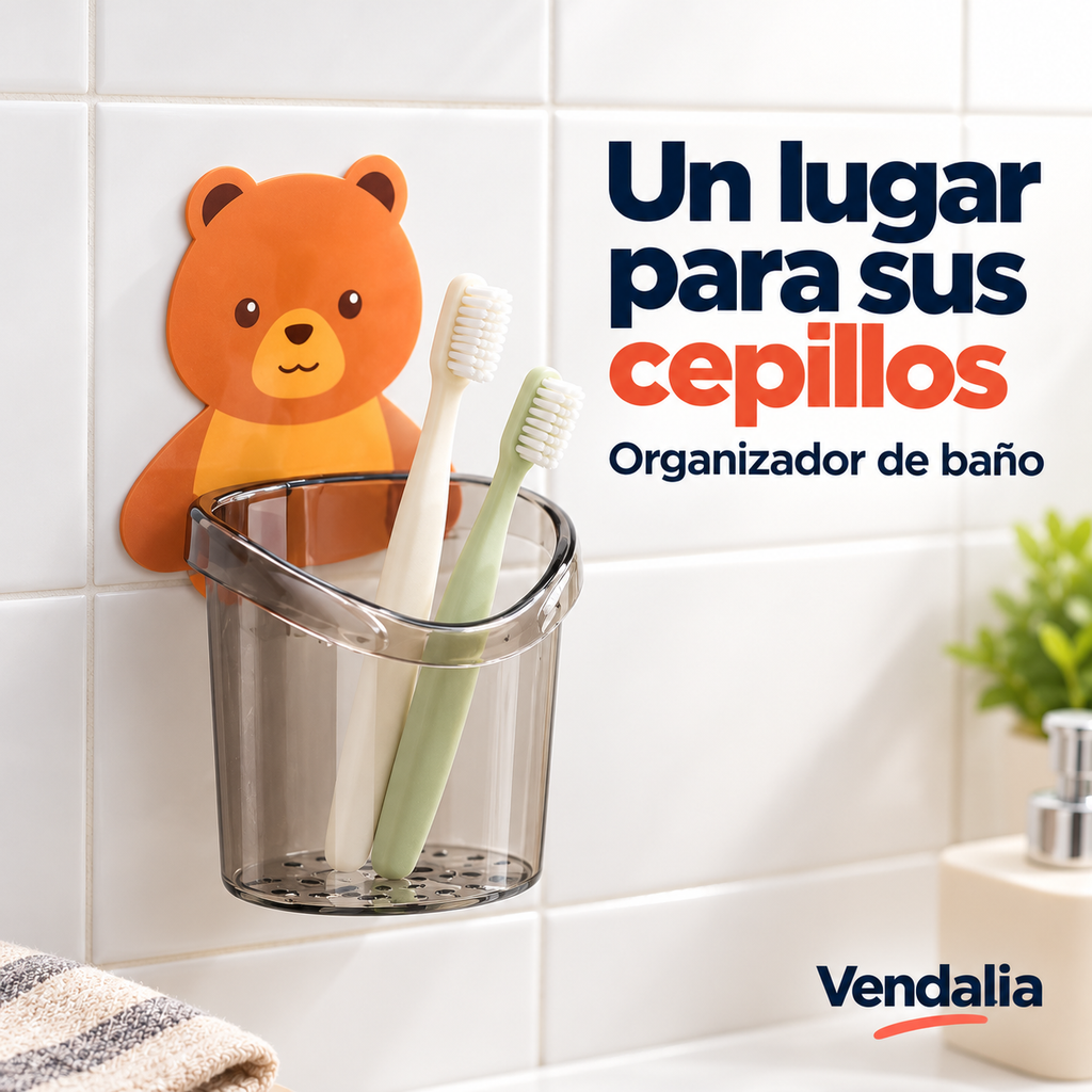 Soporte Adhesivo Infantil para Baño con Drenaje · Portada Vendalia · SKU 52758