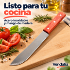 Cuchillo de acero inoxidable con mango de madera — Vendalia