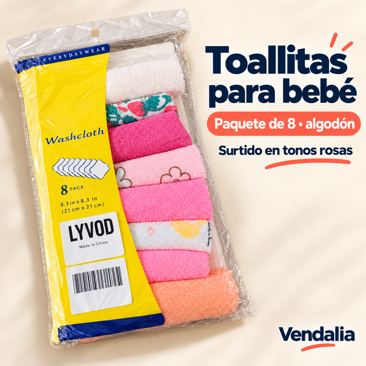 Toallitas para bebé · presentación Vendalia · SKU 52812