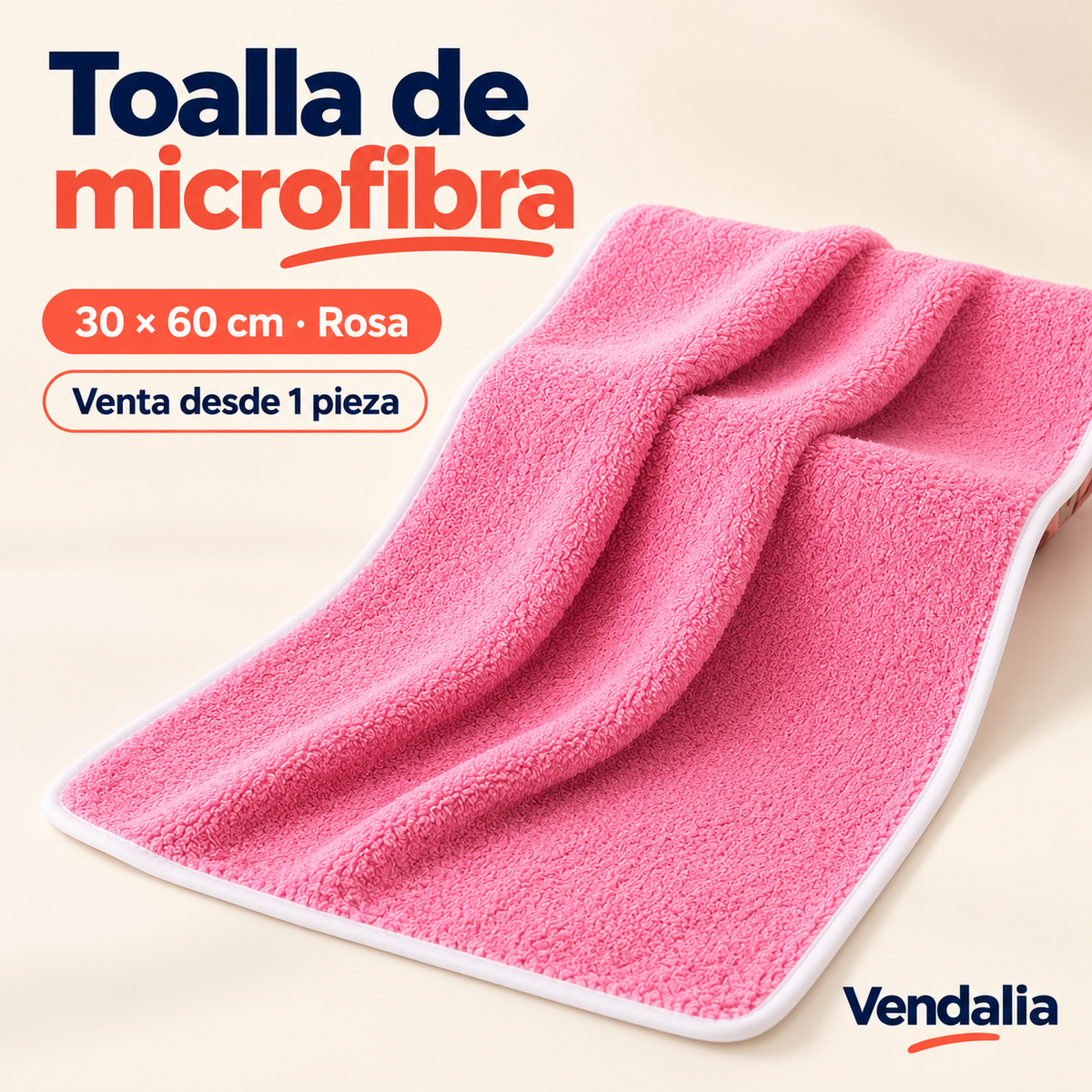 Toalla de microfibra · presentación Vendalia · SKU 52824