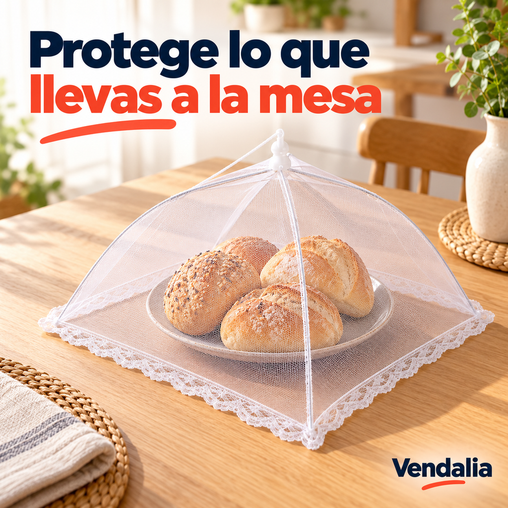 Campana blanca de malla para alimentos · portada Vendalia