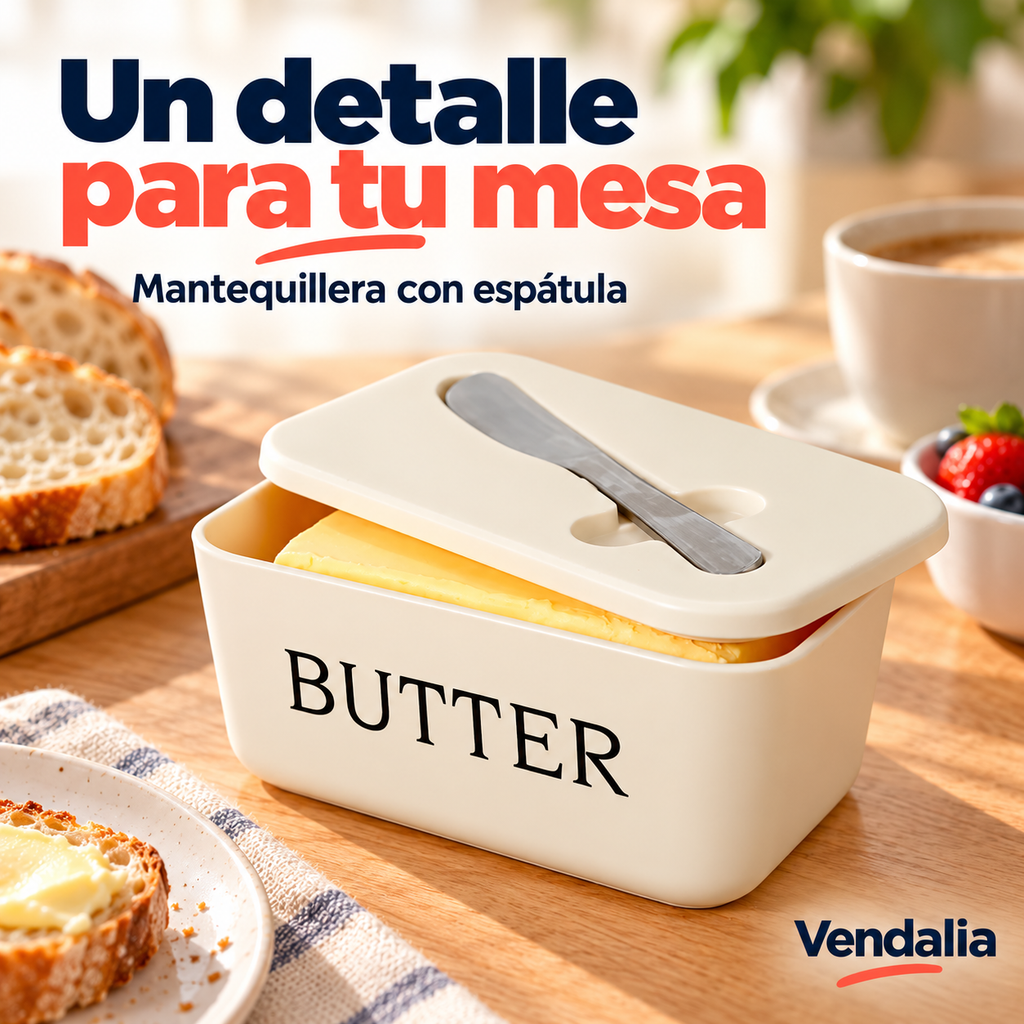 Mantequillera con tapa y espátula — Vendalia