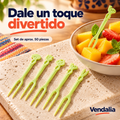 Tenedores pequeños verdes para fruta · set de aproximadamente 50 piezas · portada Vendalia