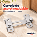 Cerrojo de acero inoxidable — Vendalia. Cierre deslizante · 1 pieza