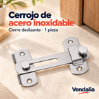 Cerrojo de acero inoxidable — Vendalia. Cierre deslizante · 1 pieza