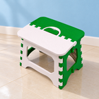 Taburete plegable verde con blanco · Vista lateral · SKU 52863