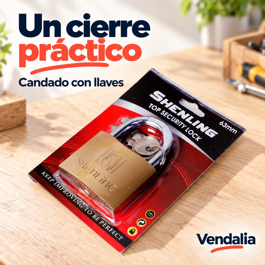 Candado dorado con empaque individual — Vendalia