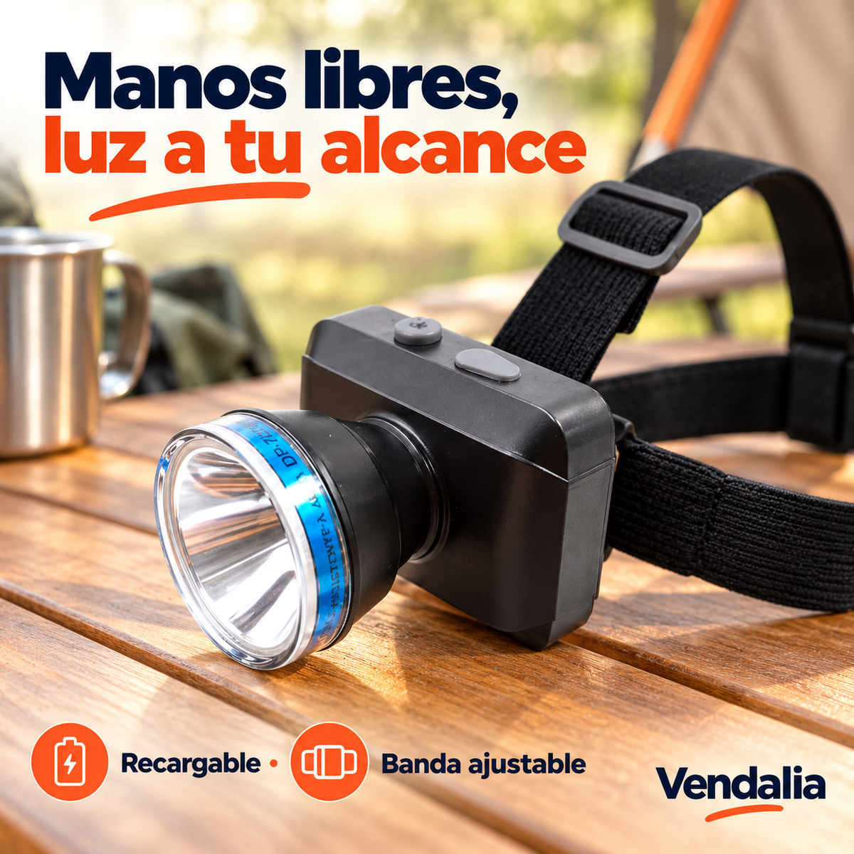 Portada Vendalia de Linterna LED minera recargable