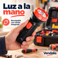 Linterna negra y roja recargable — portada Vendalia