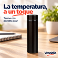 Termo negro con indicador de temperatura — Vendalia