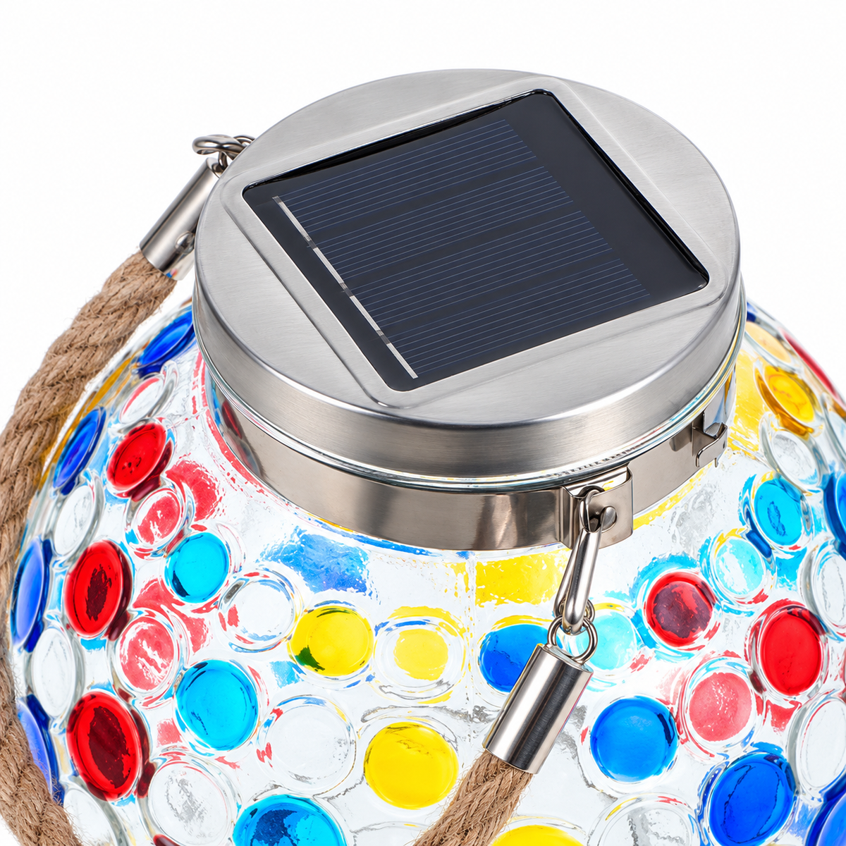 Detalle de Farol solar decorativo de vidrio