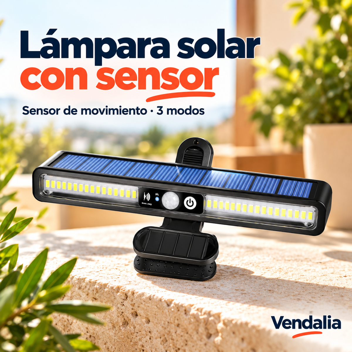Portada Vendalia de Lámpara Solar con Sensor de Movimiento y clip