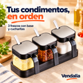 Set de tres frascos para condimentos con base — Vendalia