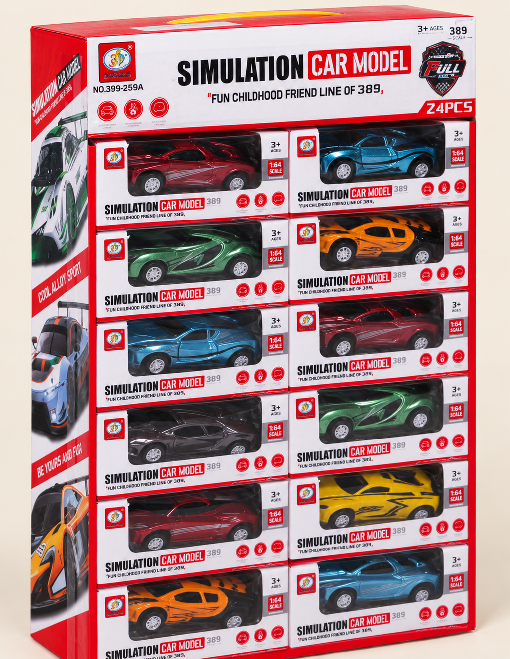 Detalle de Carritos de juguete, paquete de 24