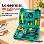 Kit de herramientas manuales con estuche verde — Vendalia