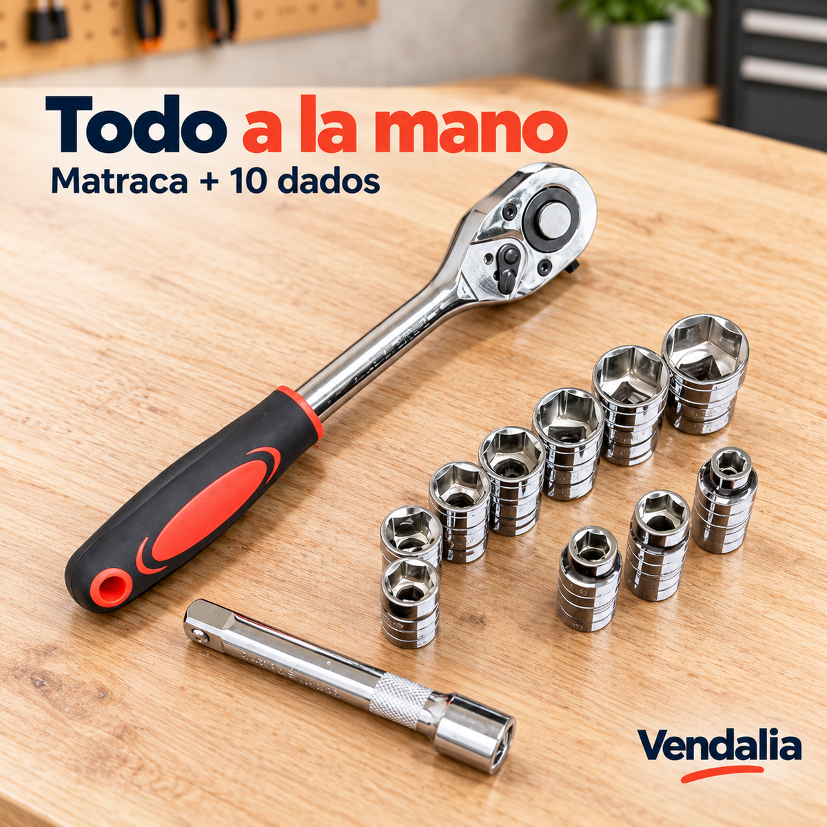 Juego de matraca con diez dados metálicos — Vendalia