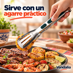 Pinza de acero inoxidable con detalles verdes · portada Vendalia